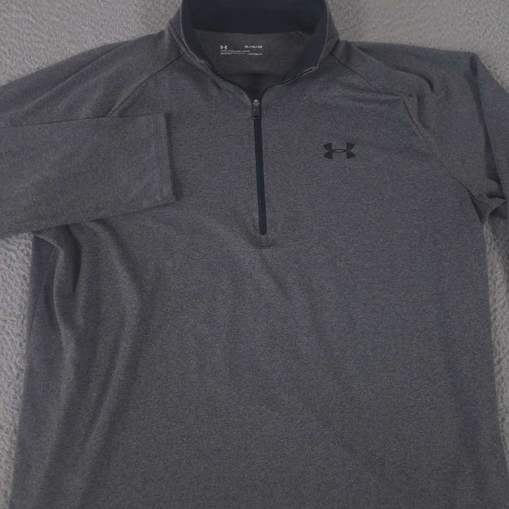 Under Armour Pullover Mens XL Gray UA Tech Long Sleeve 1/2 Zip HeatGear Athletic